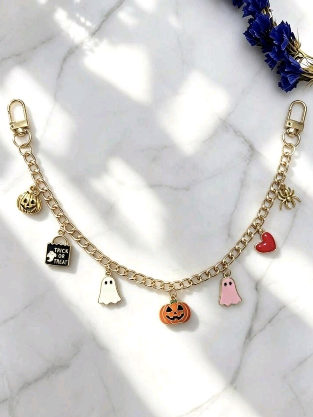 Ghost Halloween Charms Purse Necklace NEW